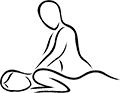 Silhoutte of theapist applying Deep Tissue Massage